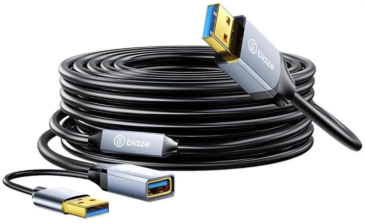 50 foot nylon braided USB 3.0 extension cable with Type A male to female connectors