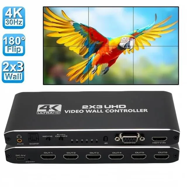 ESTONE ESTONE OZJP3 2x3 HDMI Video Wall Controller 6 Out 14 Modes 1080P60 4K RS232 — product photo