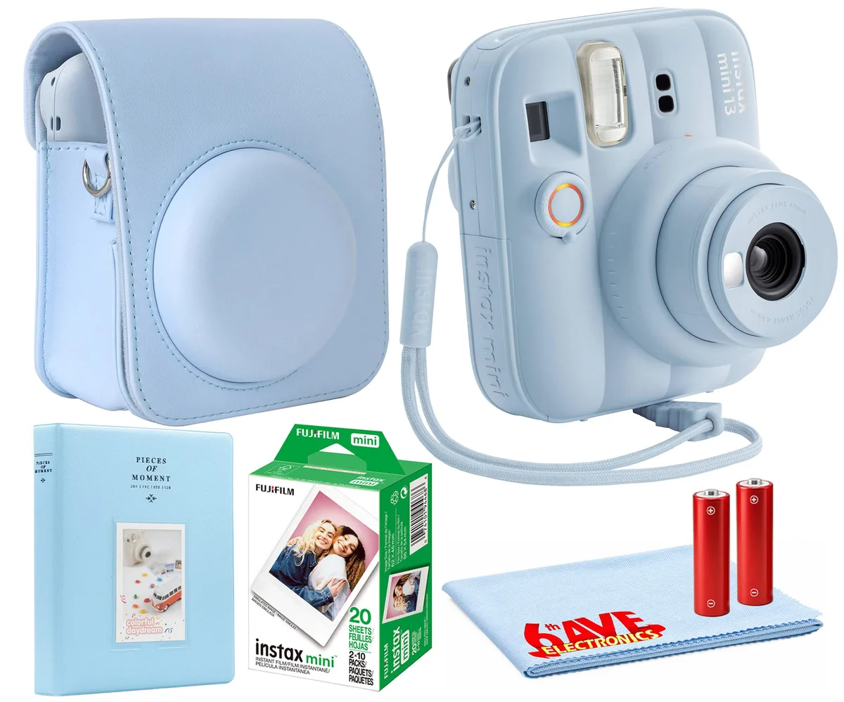 FUJIFILM FUJIFILM INSTAX MINI 13 Instant Film Camera Frost Blue with INSTAX MINI Film and Accessories — product photo