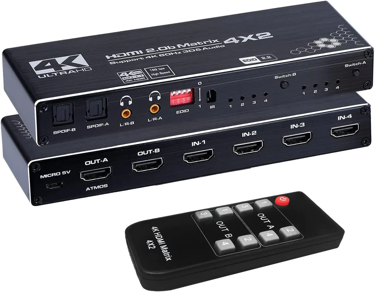 Jansicotek Jansicotek OZJ1 4x2 HDMI Matrix Switch 4K 60Hz audio — product photo
