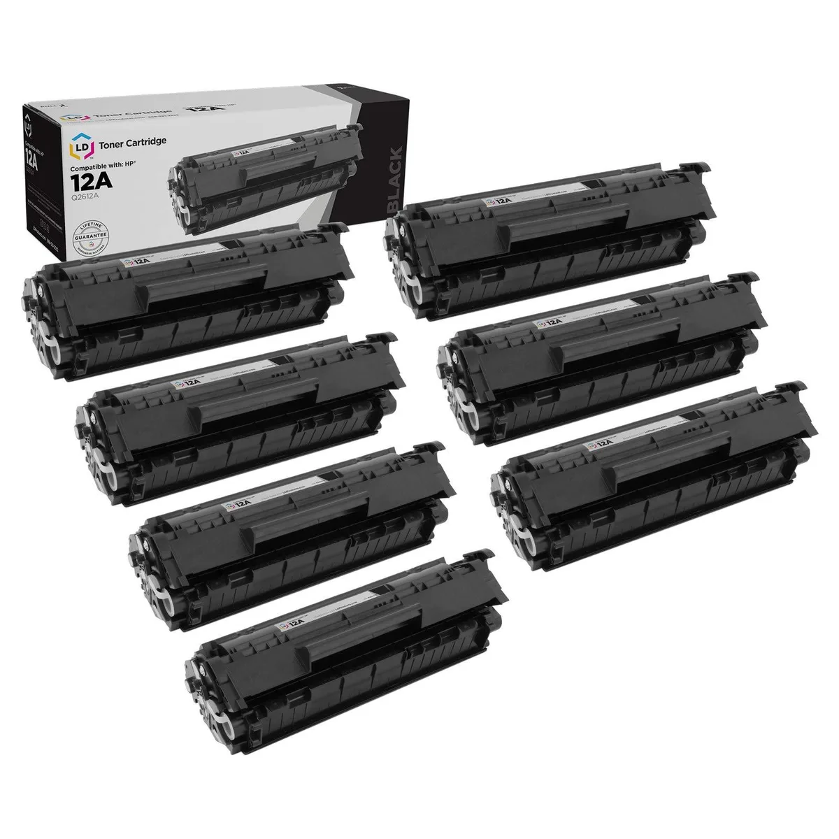 LD Products LD Products Compatible HP 12A Black Toner Cartridge 7-Pack — product photo