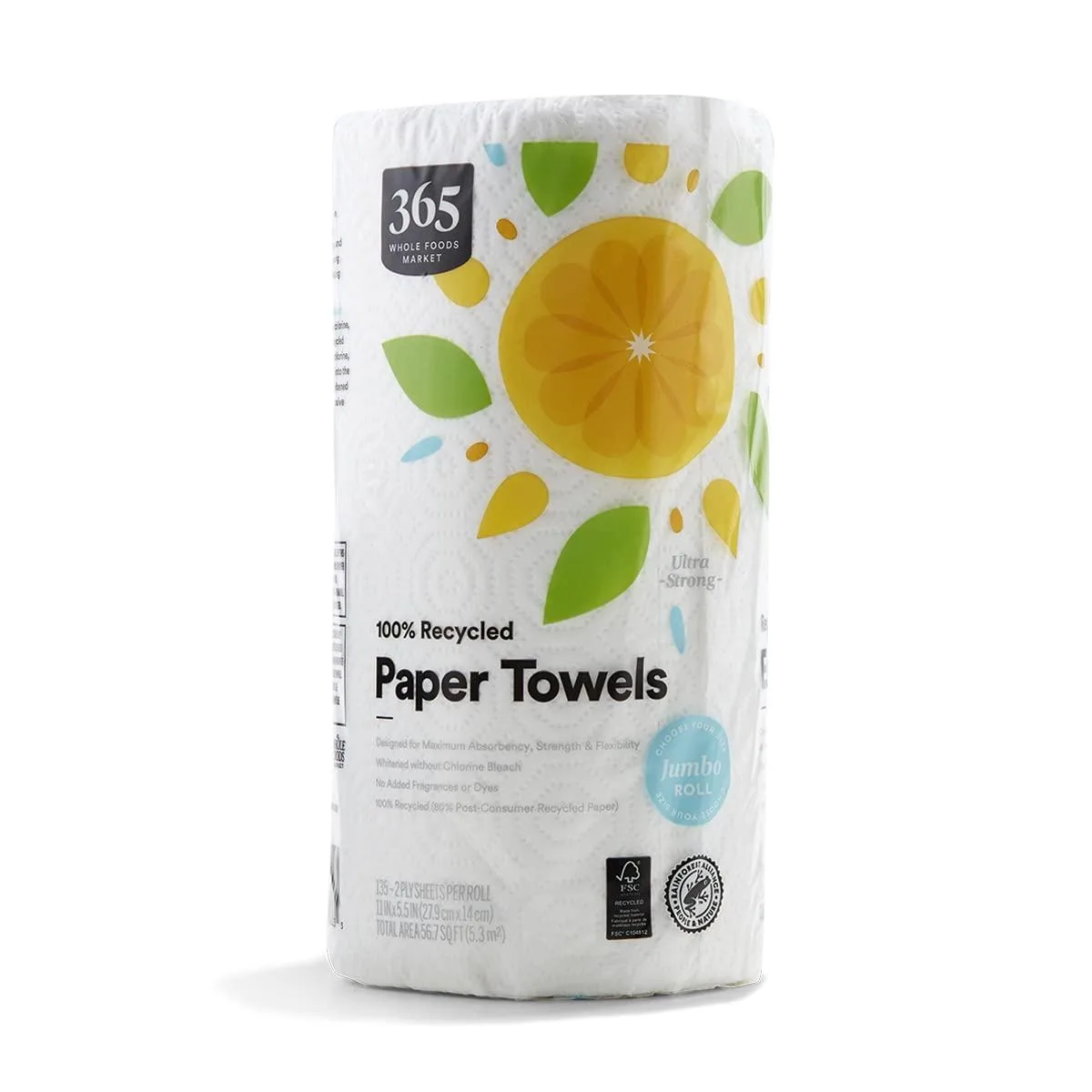  365 by Whole Foods Market 135-Sheet 2-Ply Recycled Paper Towels — product photo
