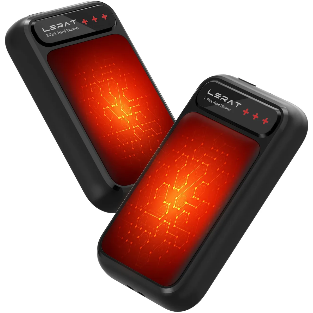 NewAir Lerat M357 Rechargeable Hand Warmer 2 Pack Black — product photo