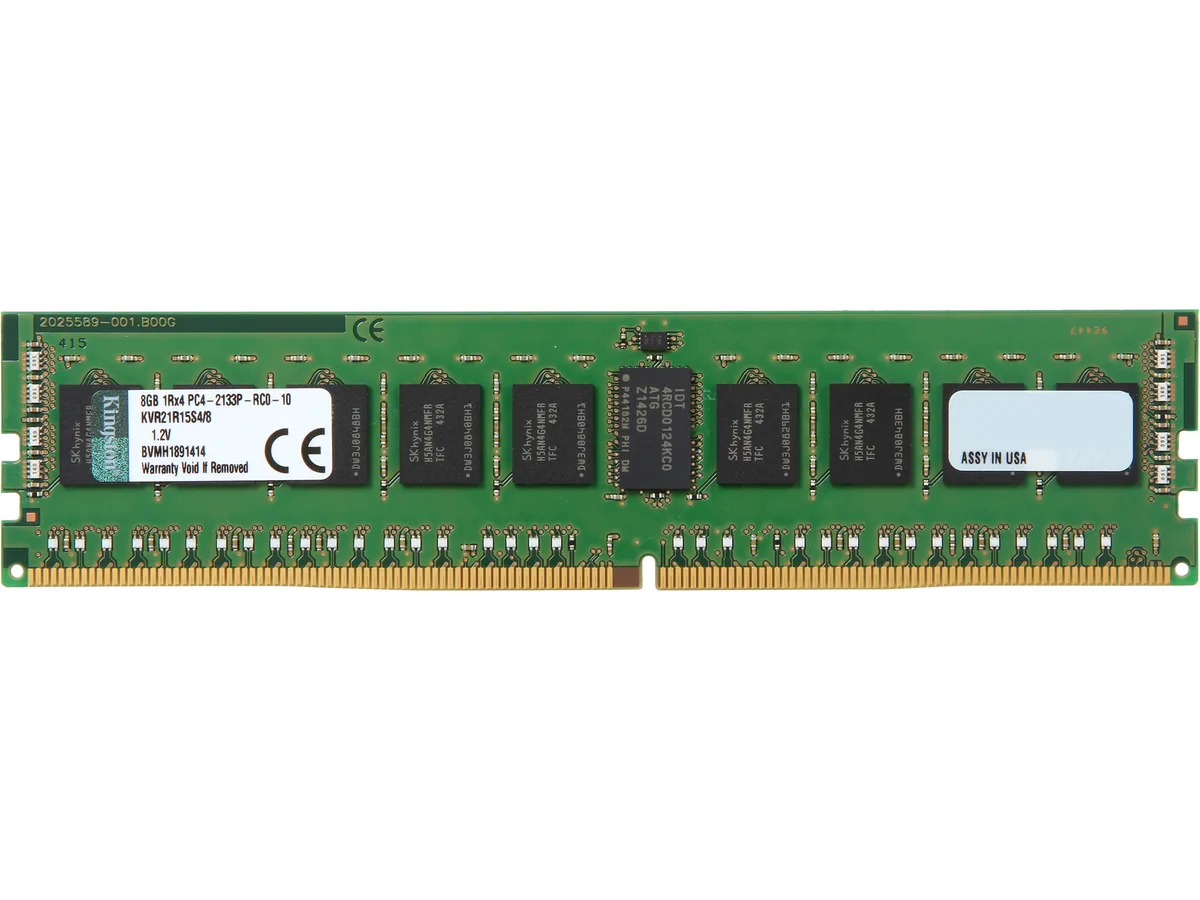 Kingston Technology Corp. Kingston Technology Corp. KVR21R15S4/8 8GB DDR4 2133 ECC Registered server RAM — product photo