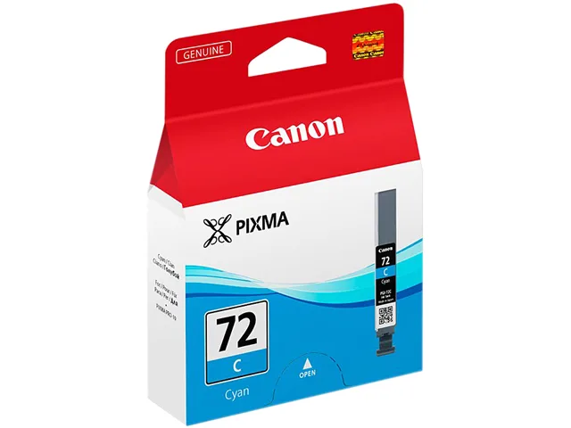 Small rectangular cyan ink cartridge, Canon PGI-72C, new condition