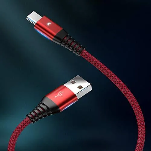 No Sew No Sew 2 Pack 9 ft USB-C to USB-A Cable 2.4A Red — product photo
