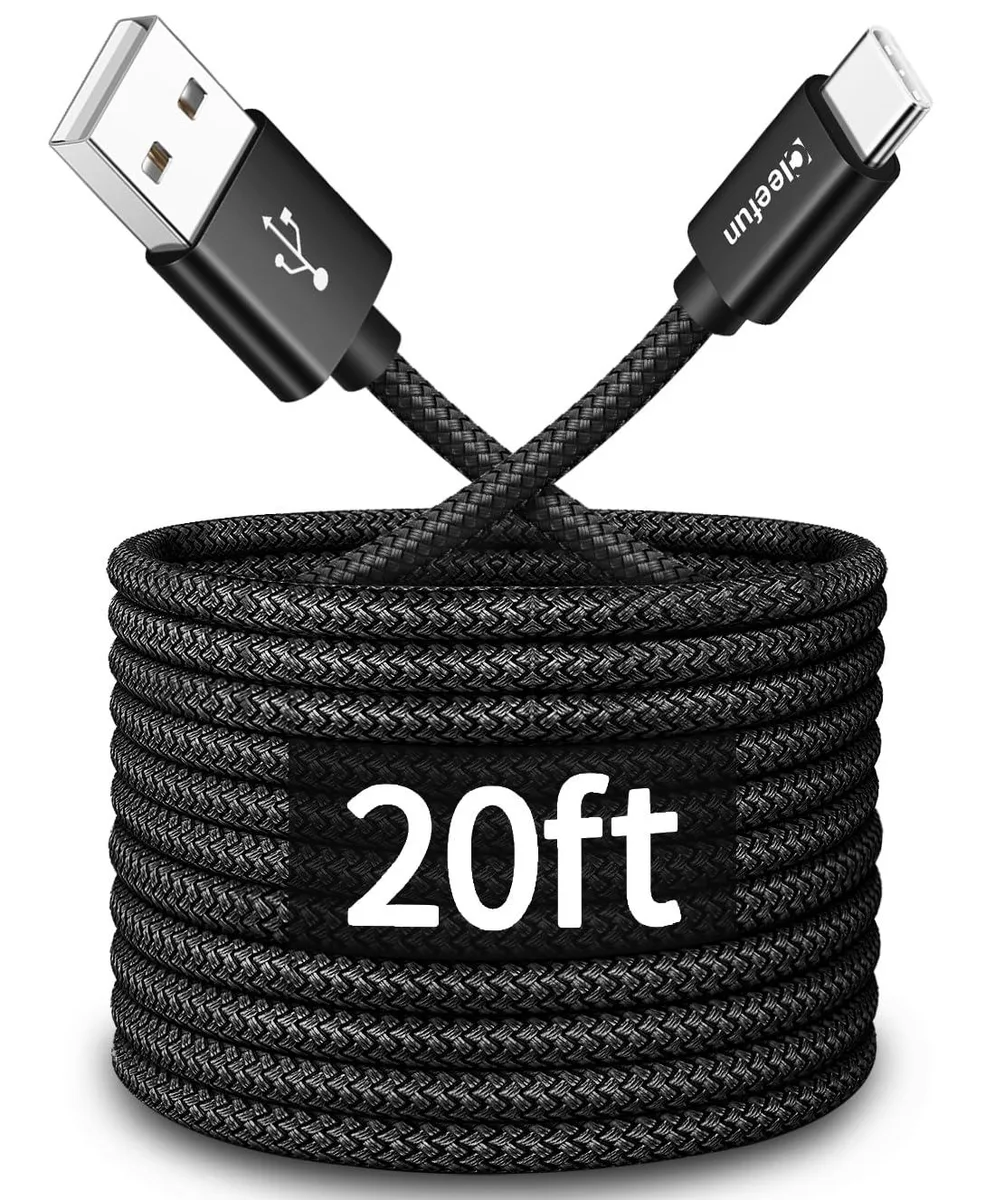 Kootion Kootion 20ft USB-A to USB-C Cable Nylon Braided QC 3.0 480Mbps — product photo