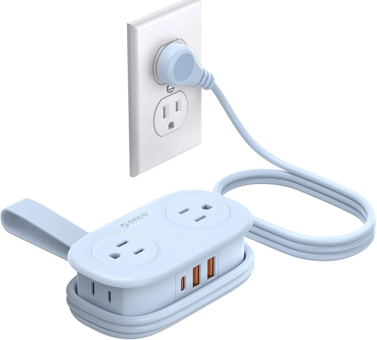 Orico Orico Blue Travel Power Strip PD20W 4 AC 3 USB 4ft — product photo