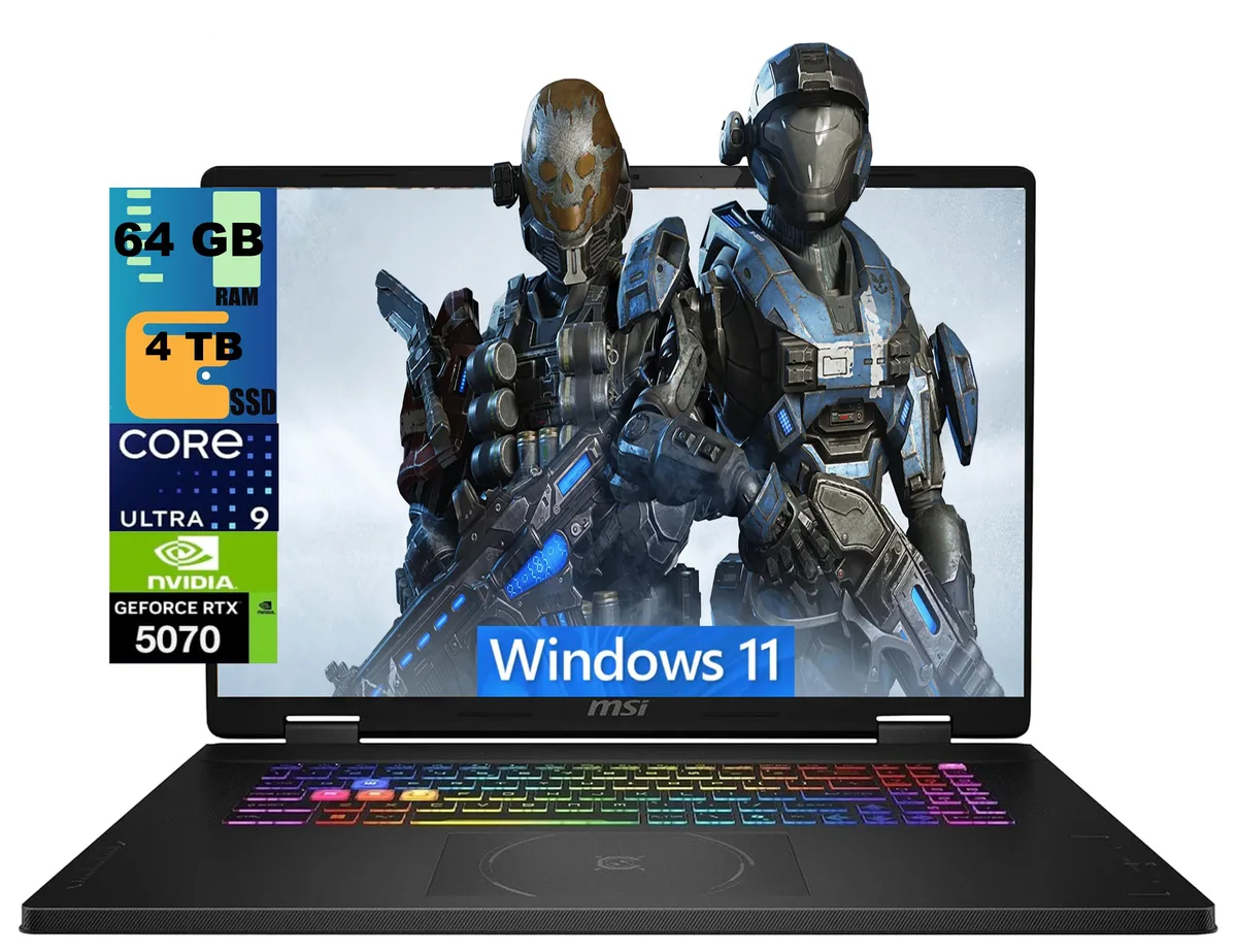 MSI MSI Crosshair 18 HX AI gaming laptop 18" QHD+ 240Hz Ultra 9 275HX RTX 5070 64GB 4TB — product photo