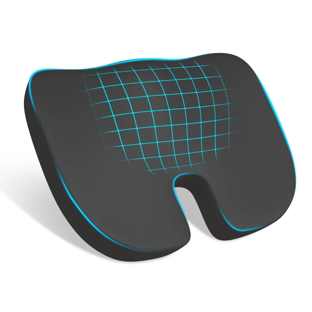 Black U-shaped memory foam seat cushion, pack of 10