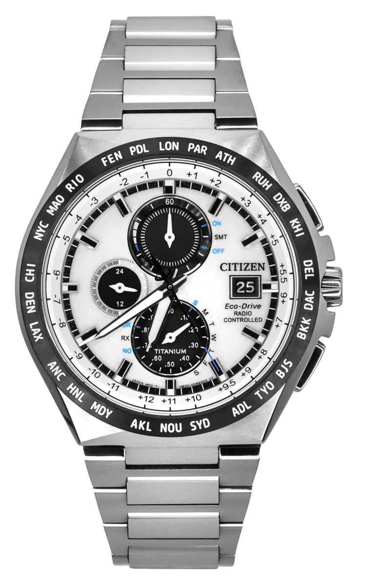 Citizen Citizen Eco-Drive GMT Chronograph Titanium Silver Dial 43.50mm 100M AT8238-84A — product photo