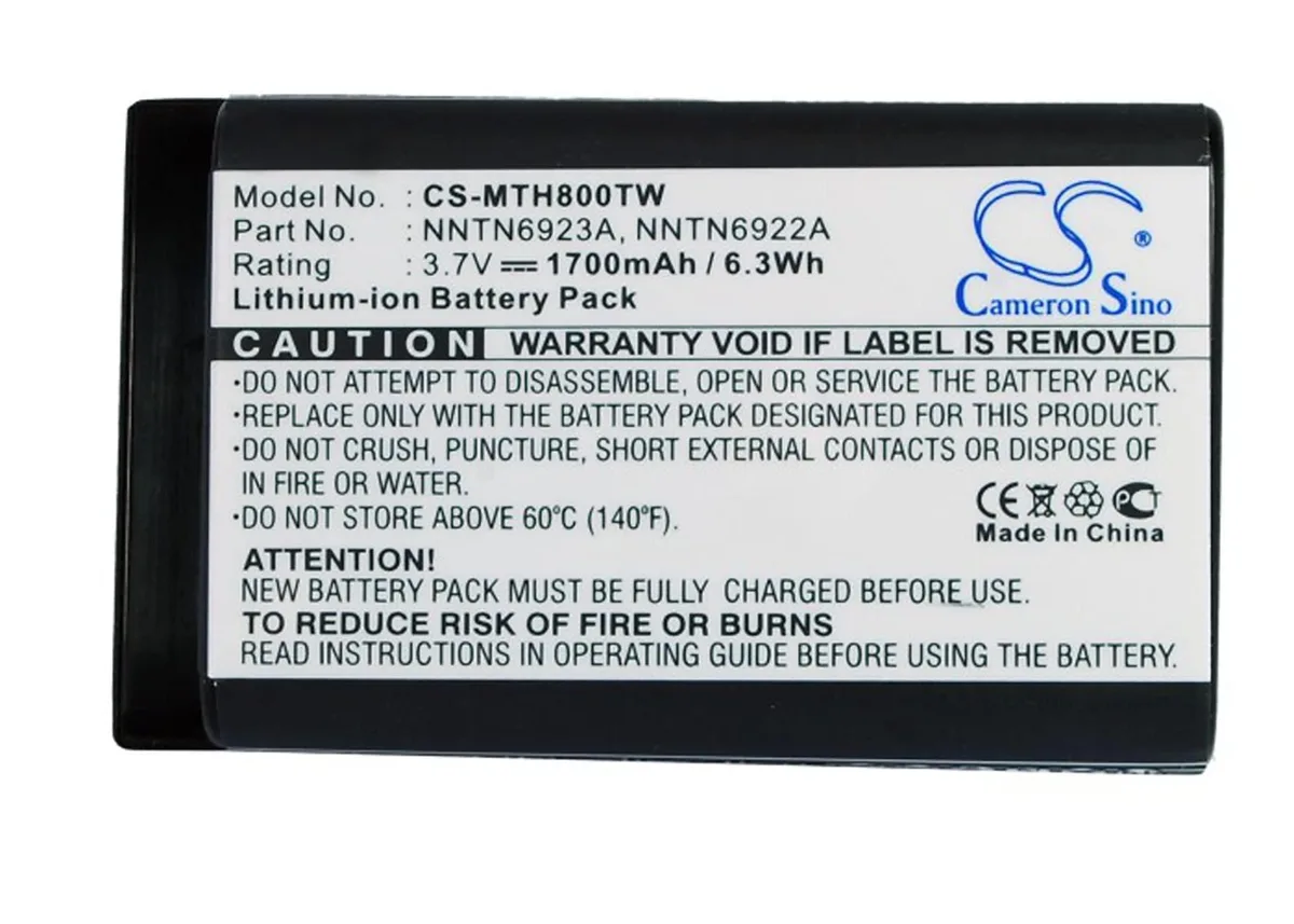  Cameron Sino 1700mAh 3.7V Battery for Motorola DTR410, DTR520, DTR550, DTR620, DTR650, MTH650, MTH800 — product photo