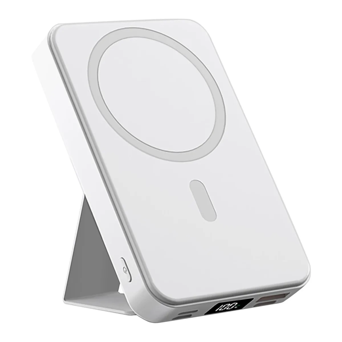 ALPHA DIGITAL INC ALPHA DIGITAL INC 10000mAh Magnetic Wireless Power Bank with Phone Stand White — product photo