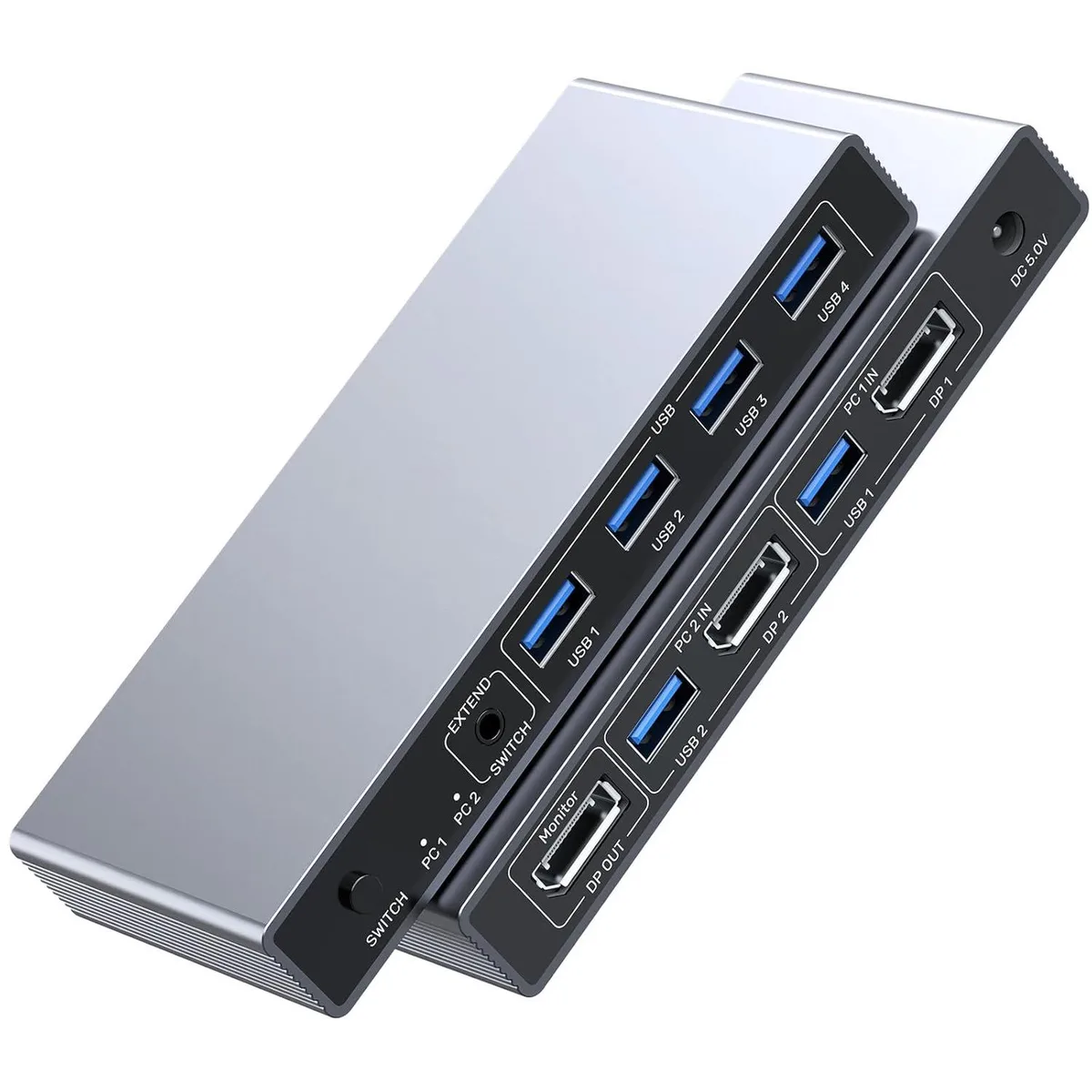 Hitoor Hitoor 201DP KVM Switch 2-Port DP 1.4 8K 60Hz 4 USB 3.0 — product photo