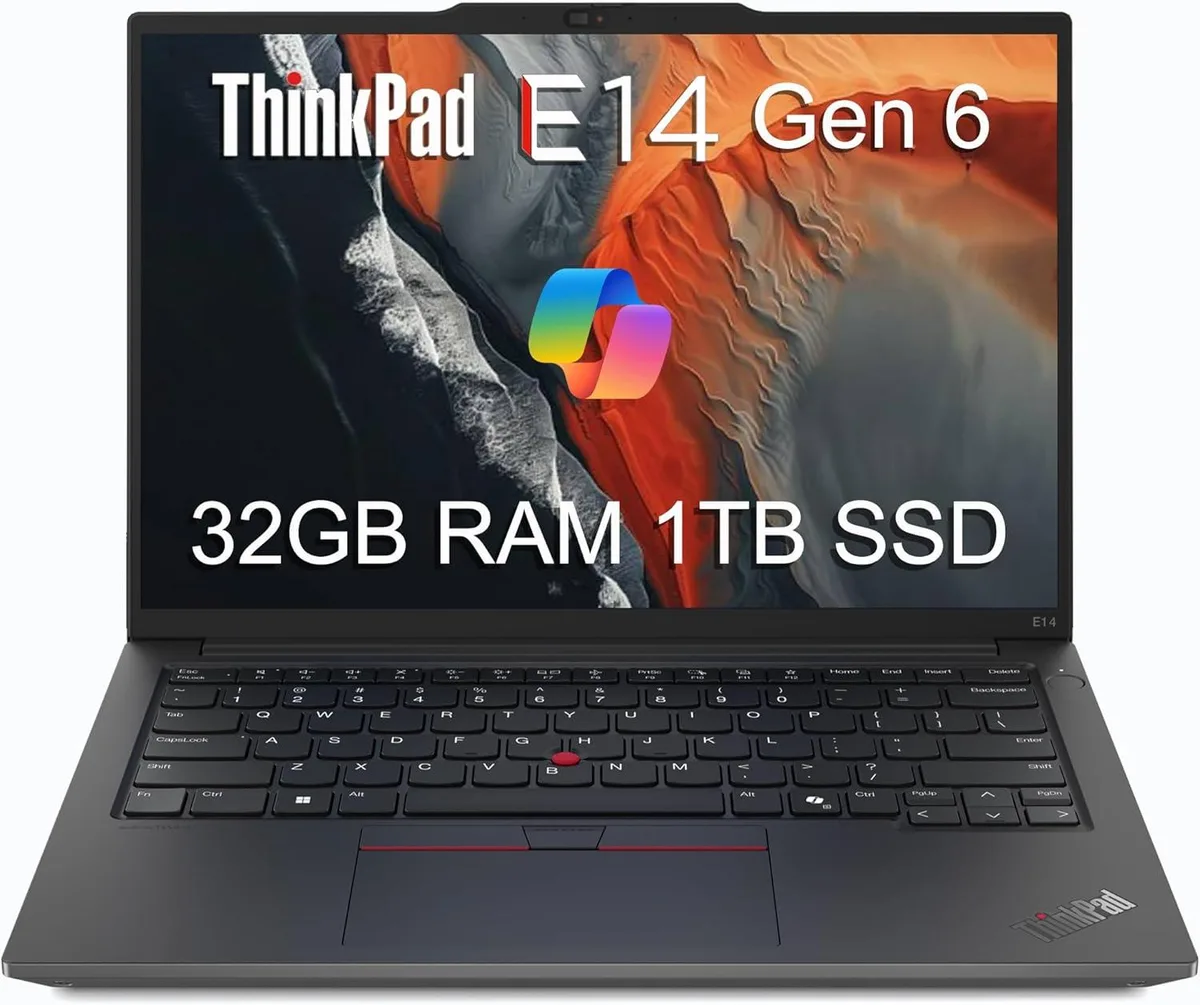 Lenovo Lenovo ThinkPad E14 Gen 6 business laptop AMD Ryzen 5 7535U 32GB DDR5 1TB NVMe — product photo