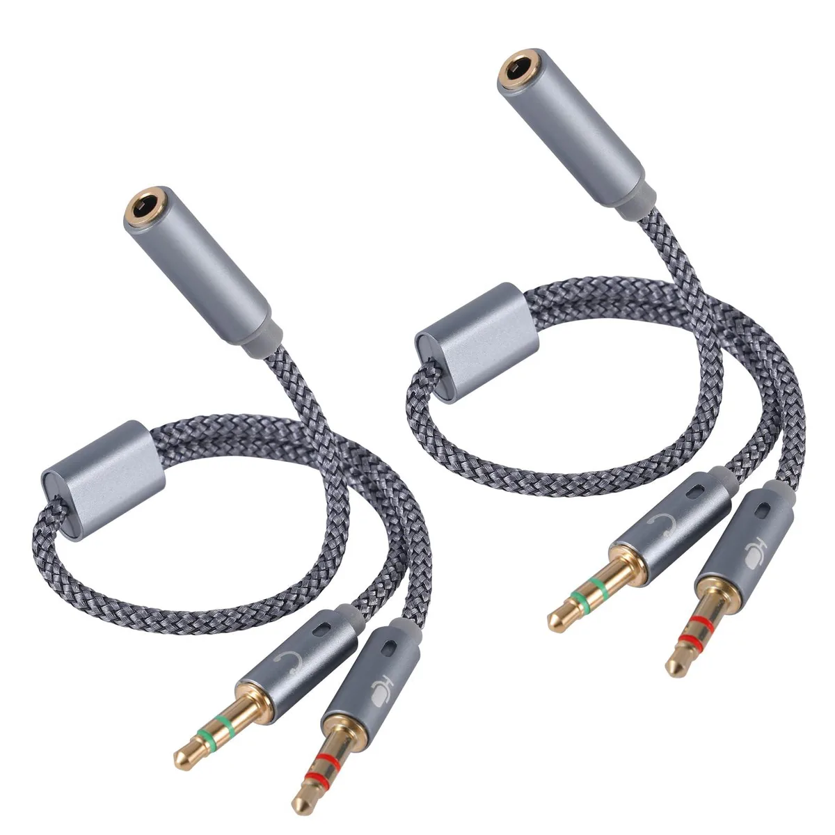BTFO L28278 2-in-1 Audio Splitter 2pcs Gray 25cm — product photo