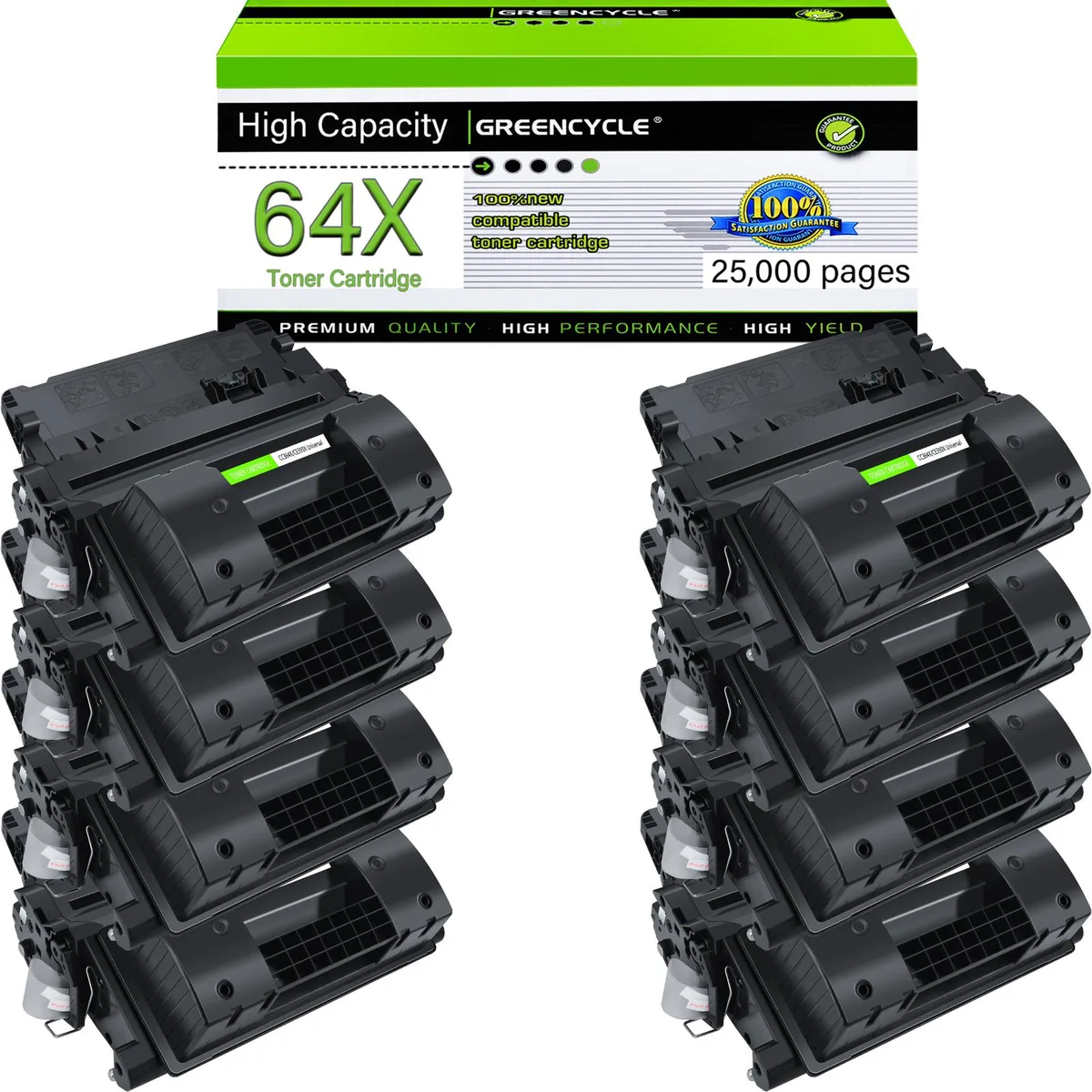 GREENCYCLE GREENCYCLE CC364X Black Toner Cartridge 8 Pack 25000 Pages — product photo