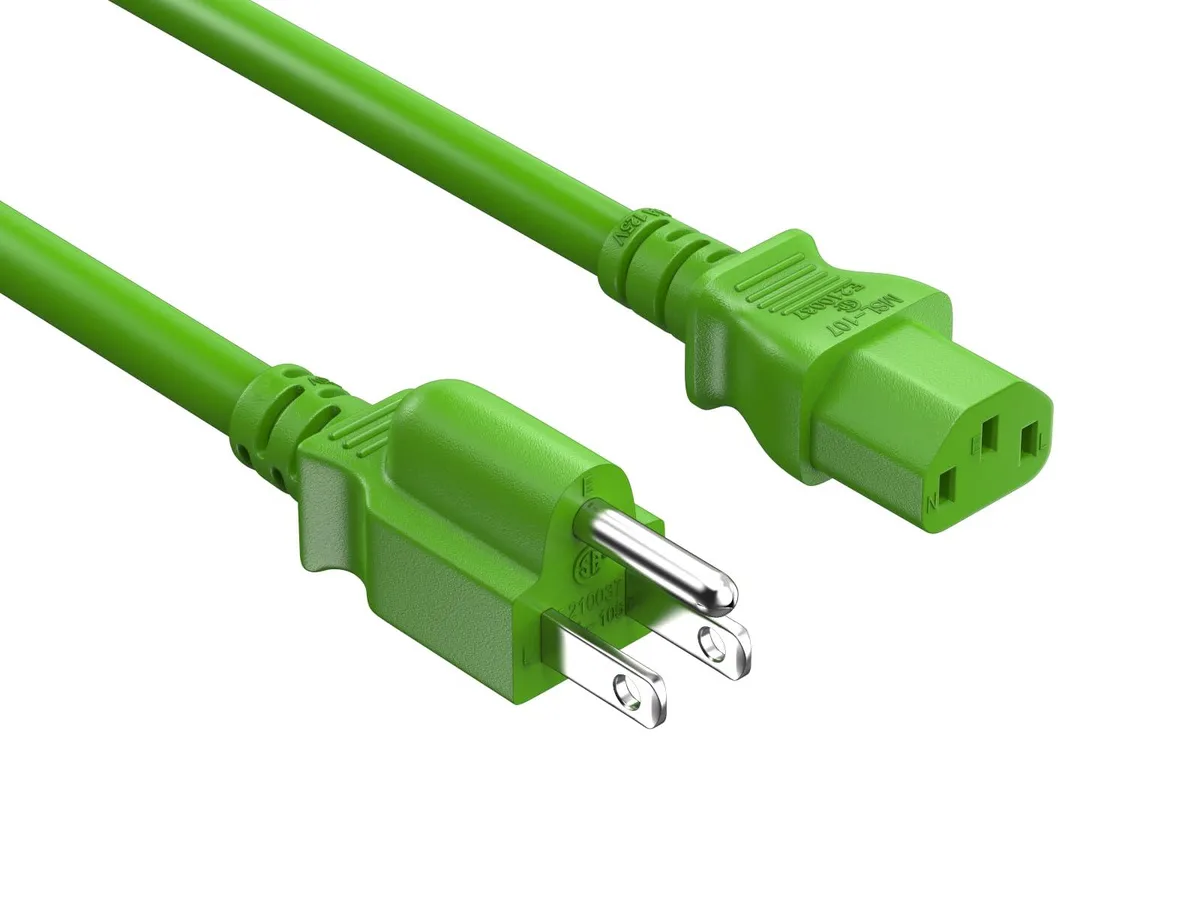 Cable Leader Cable Leader 10ft NEMA 5-15P to C13 Power Cord 18 AWG Green — product photo