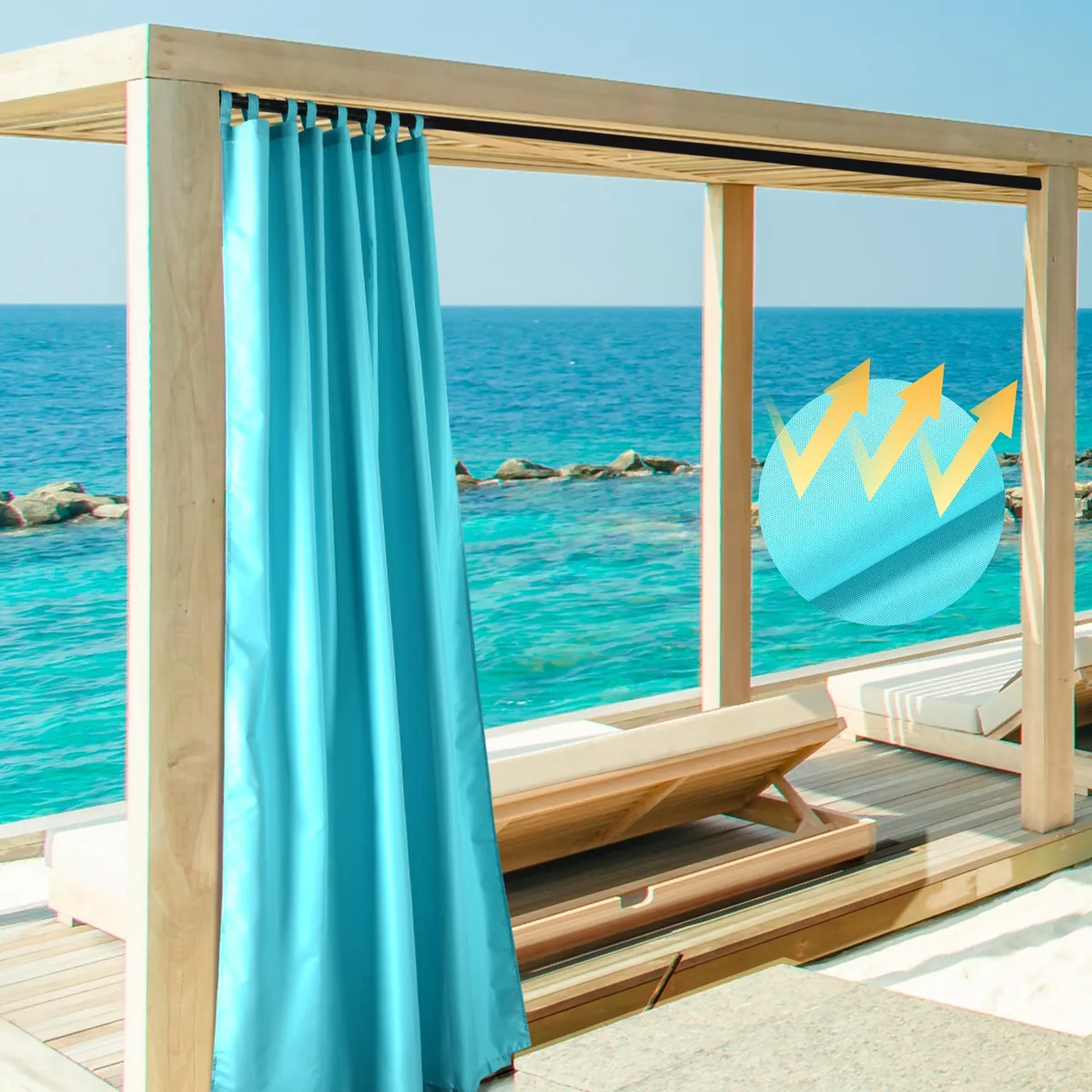 Yescom USA, Inc. Yescom USA, Inc. 54"x108" Outdoor Privacy Curtain Drape Tab Top UV30+ 4 Piece — product photo