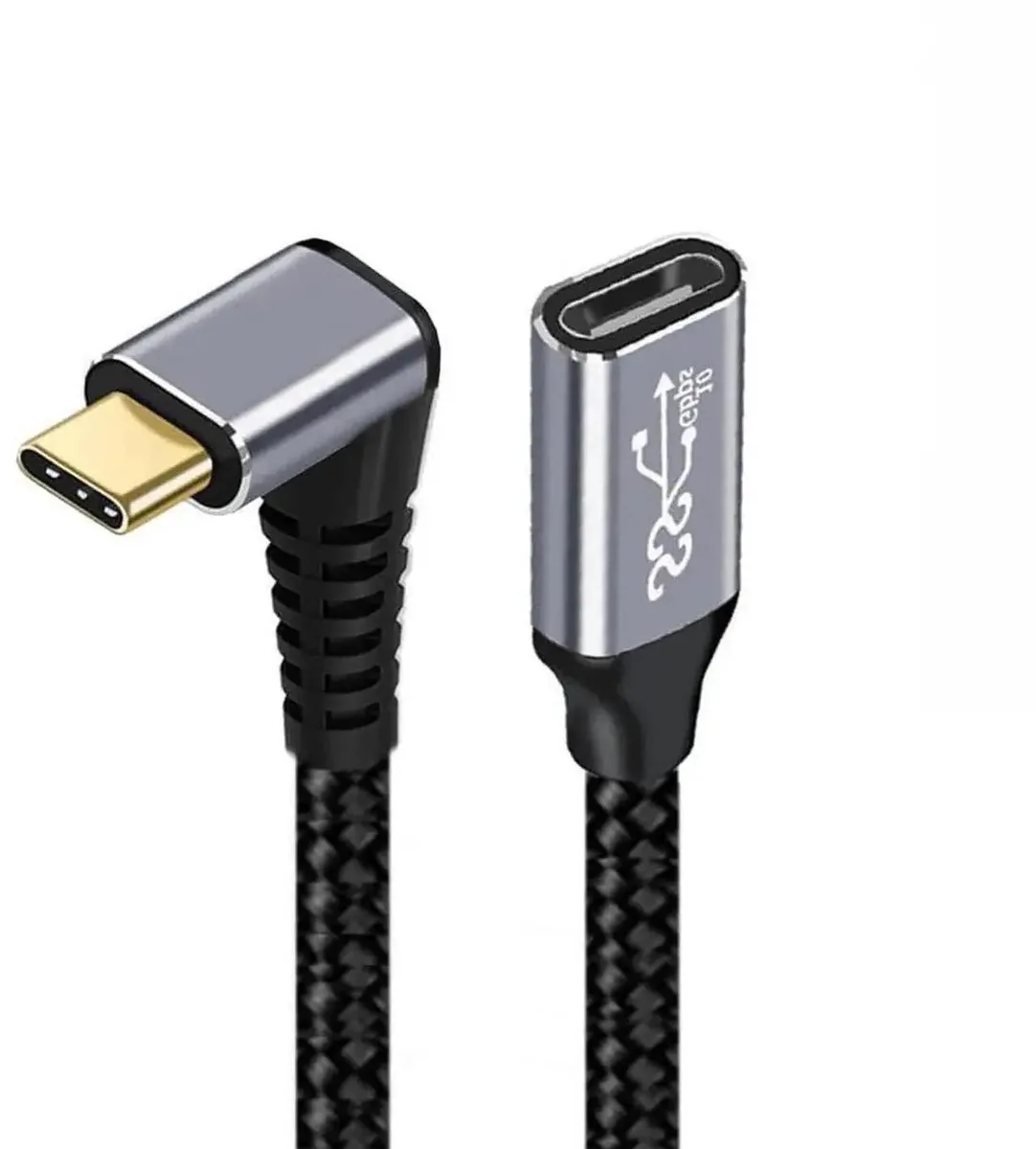 SMUGDESK SMUGDESK 0.5m Down &amp; Up Angled USB 3.1 Type C Male to Female Extension Cable 10Gbps 100W PD — product photo