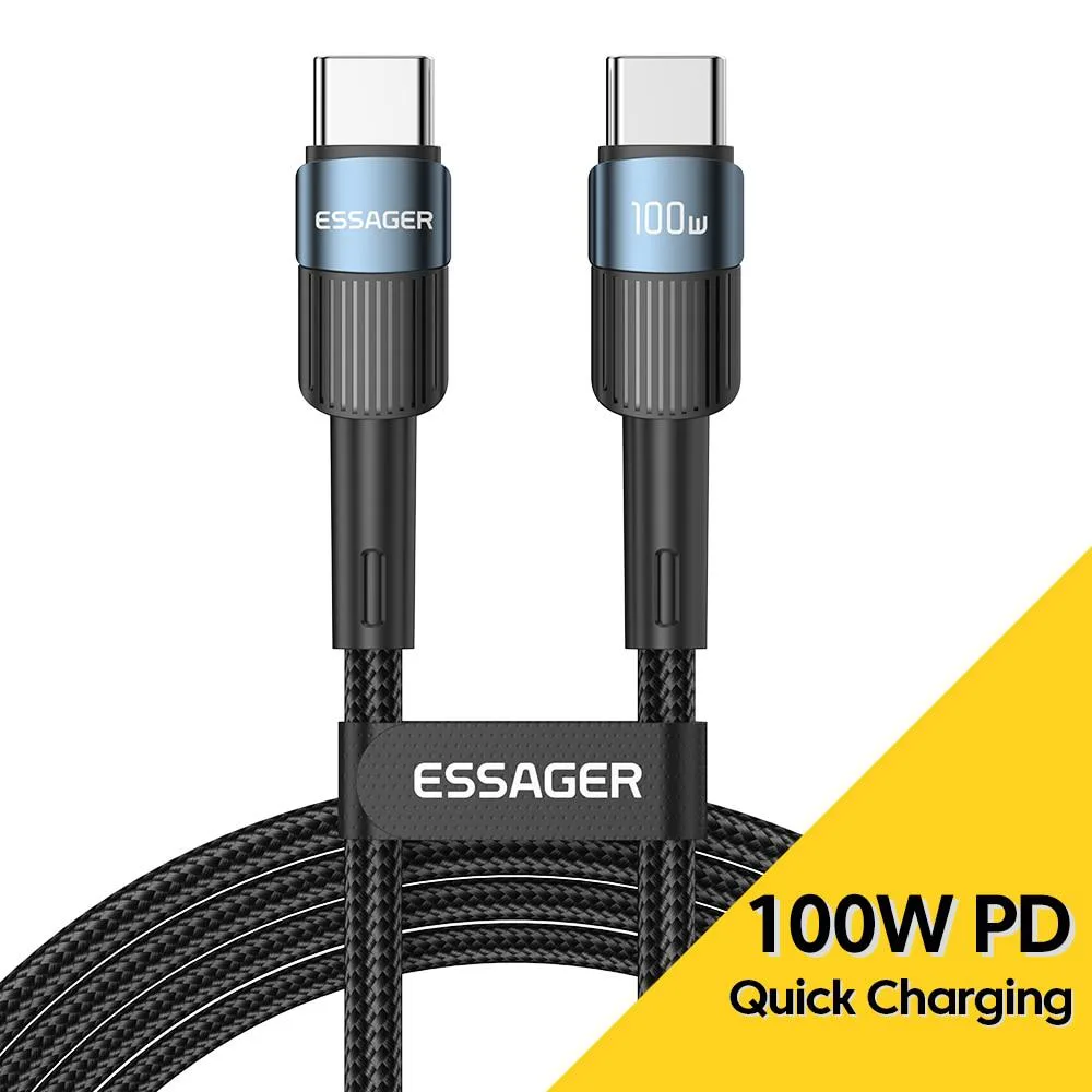 ESTONE ESTONE Essager XC100W USB-C to USB-C Cable 100W 6.6ft Blue — product photo