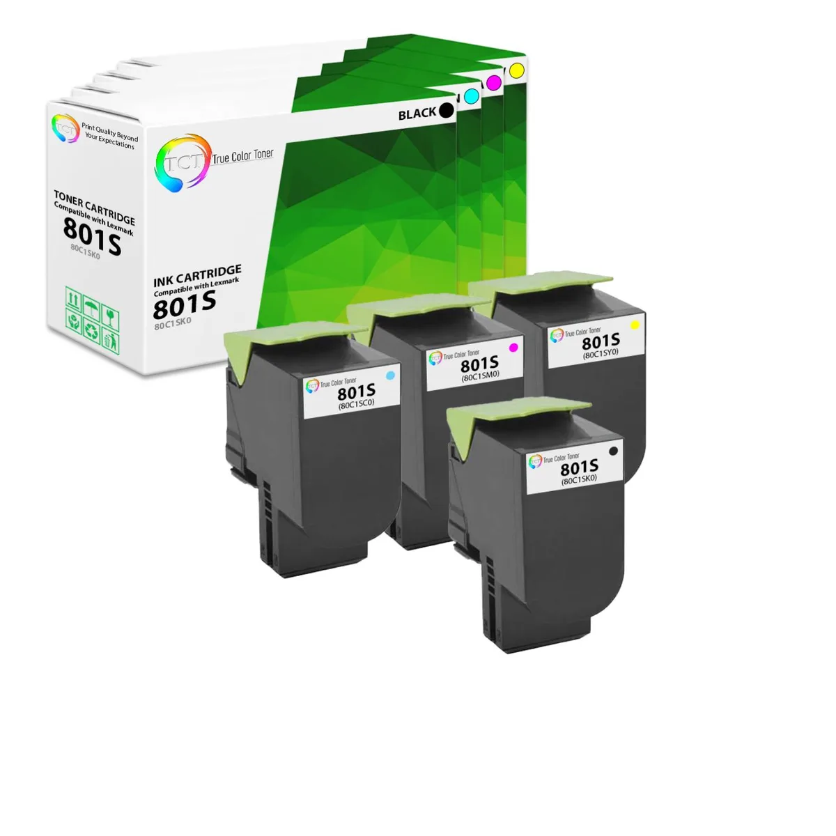 True Color Toner True Color Toner 801S 4-pack toner cartridge 2500/2000 pages — product photo