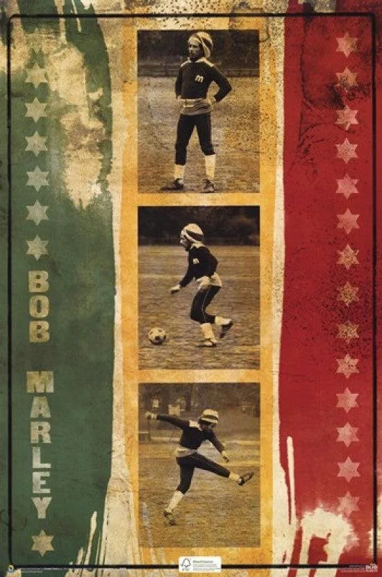 Bob Marley flag poster, 24 by 36 inches, premium heavy stock paper, rolled in tube