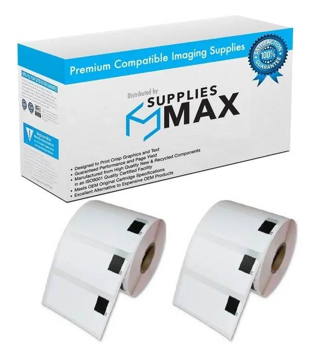SuppliesMax SuppliesMax DK-1209 Label Tape 2/PK 1.1in X 2.4in — product photo