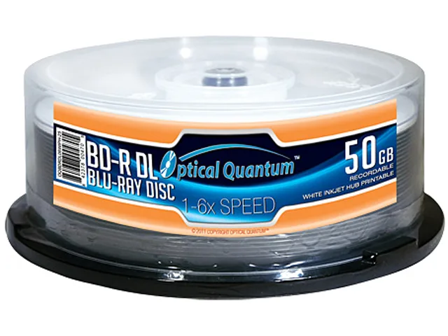 VinPower VinPower OQBDRDL06WIPH-25 50GB 6X BD-R DL 25-pack blu-ray media — product photo