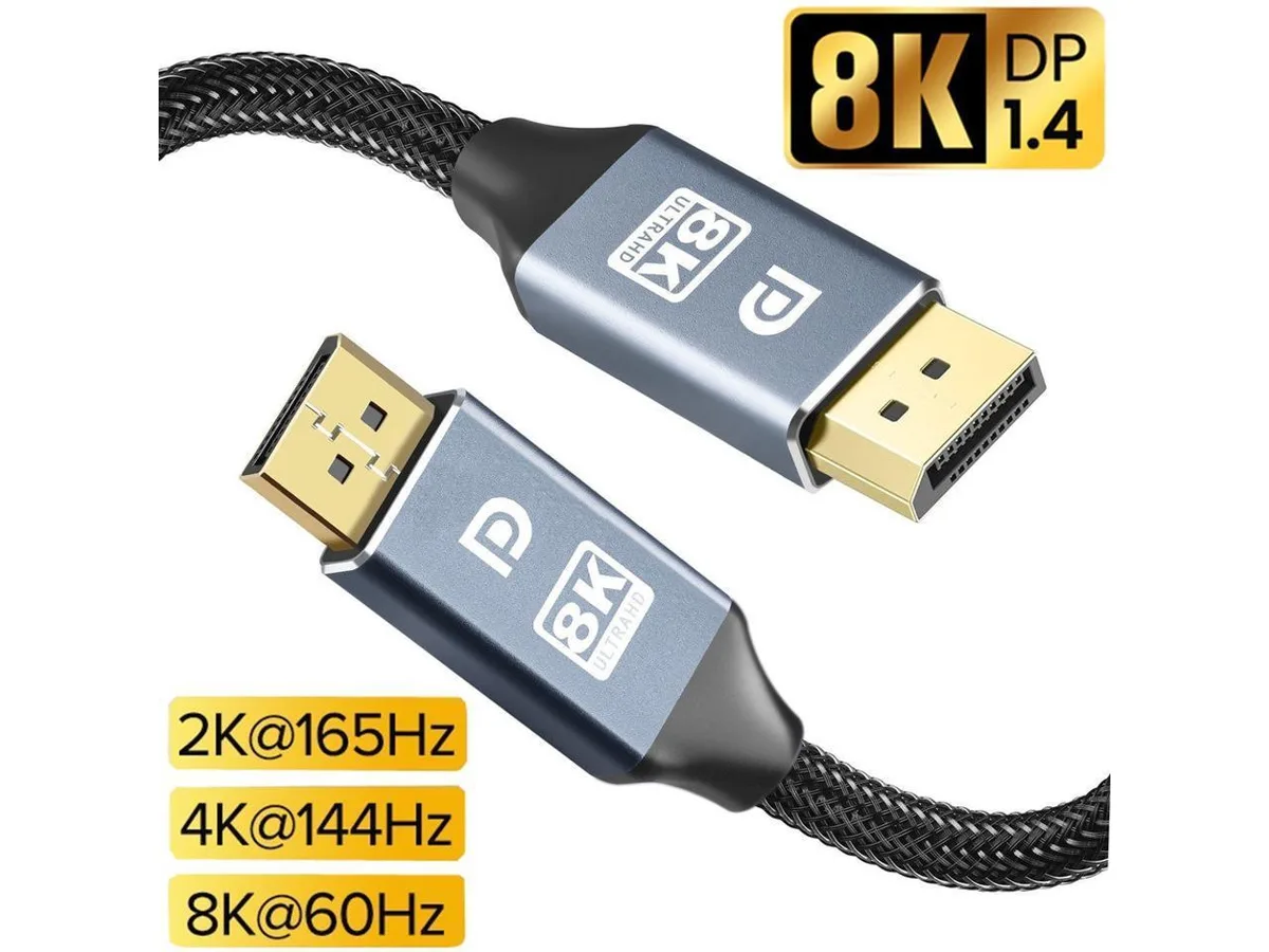 BUCIER BUCIER DisplayPort Cable Nylon Braided 6.6ft 8K@60Hz 4K@120Hz DP 1.4 — product photo