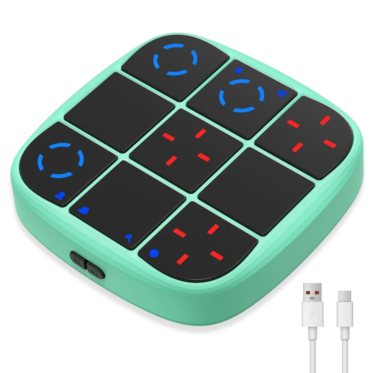 Worry Free Gadgets B200 Rechargeable Tic-Tac-Toe Bolt Game 4-in-1 Handheld Console Cyan — product photo