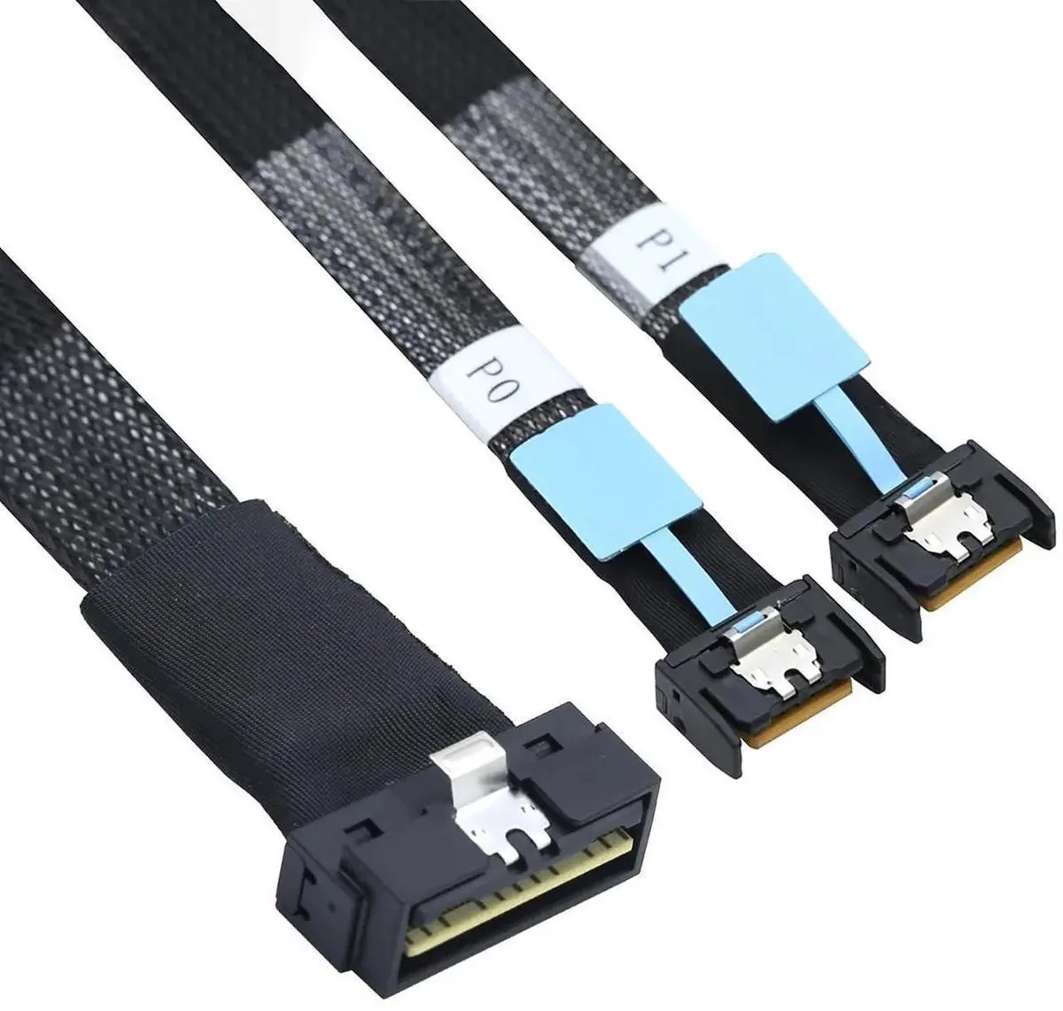 SMUGDESK SMUGDESK SlimSAS SFF-8654 8i to Dual MCIO 4i Cable .5m 12Gbps — product photo