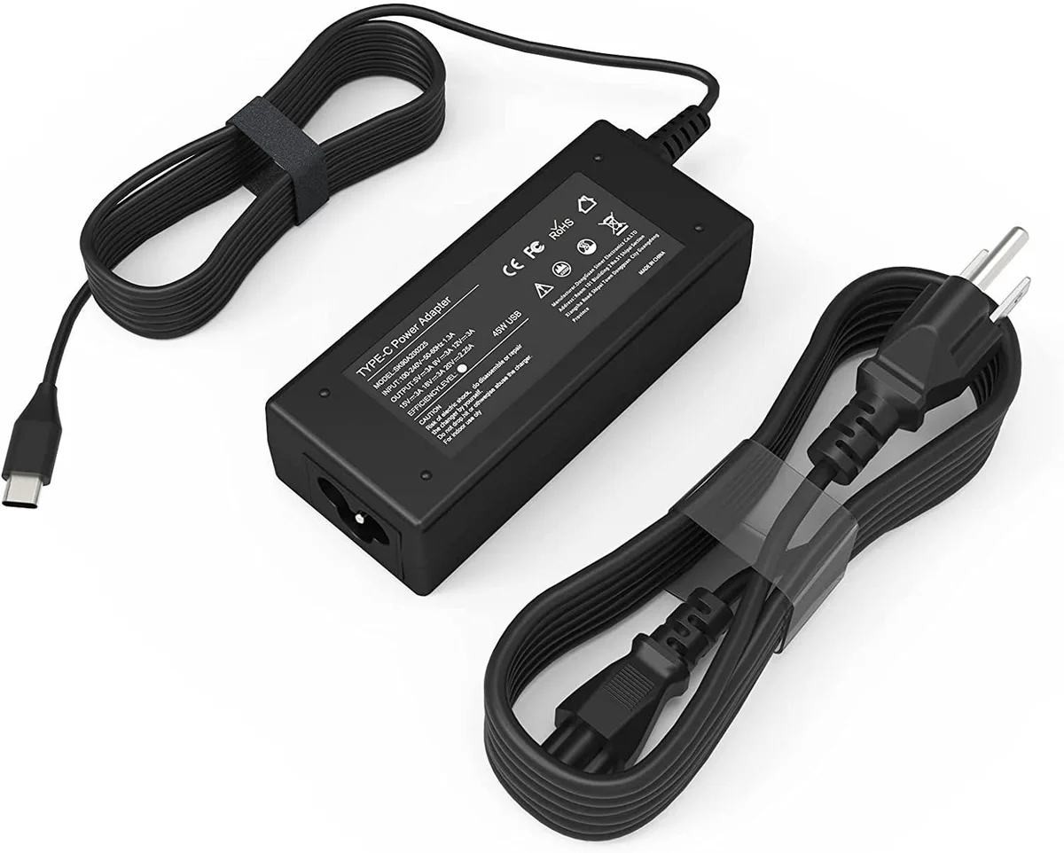 GCROWN GCROWN 45W USB-C Charger for Lenovo 500e 300e 100e 2nd Gen C330 C340 S330 S340 Flex 3 Chromebook — product photo