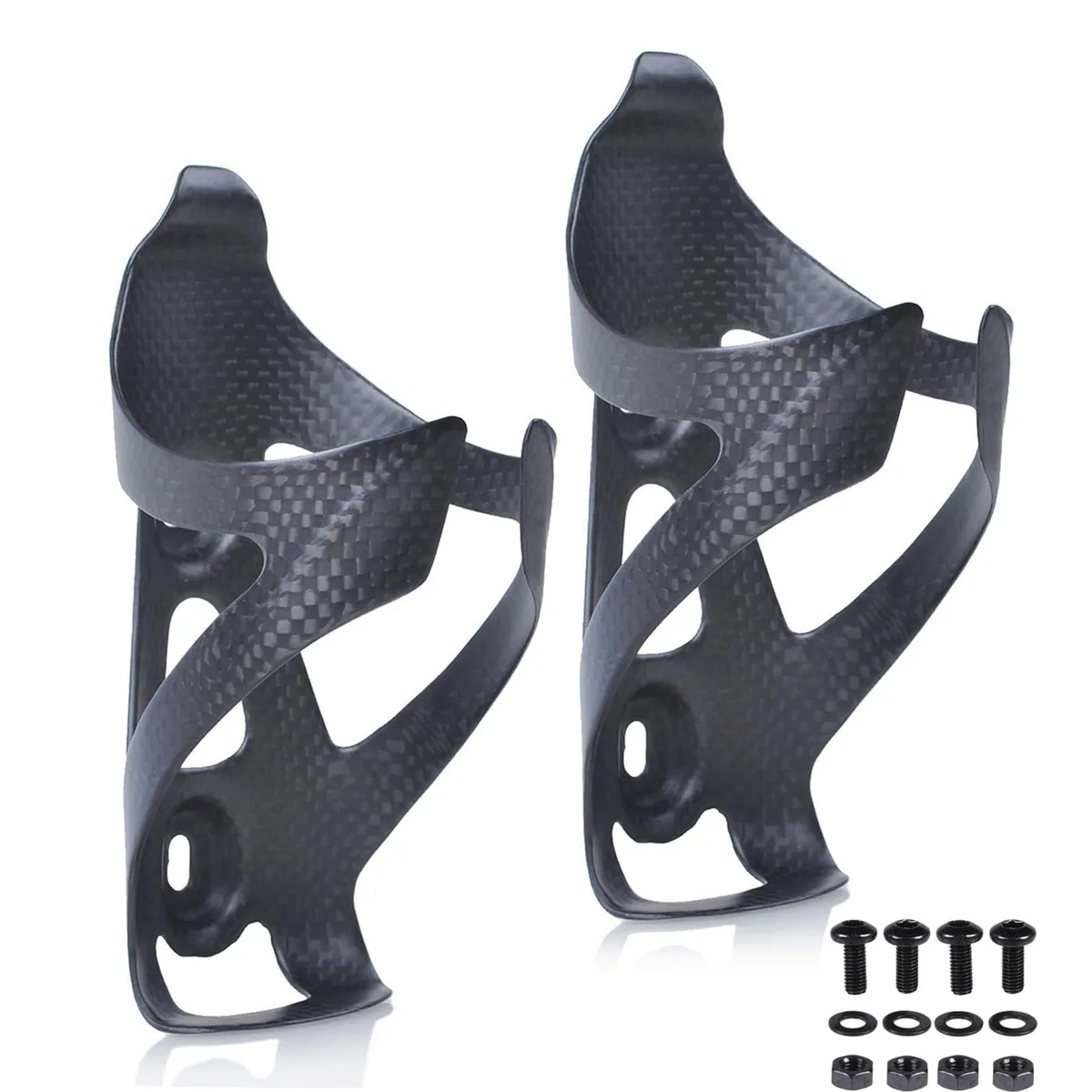  Hollywood Racks Bike Water Bottle Cage 2 Pack Carbon Fiber Silver — product photo