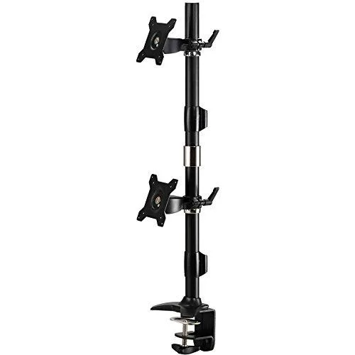 Amer Mounts Amer Mounts AMR2CV clamp vertical dual monitor mount 15-24" 17.6lb 360° rotation — product photo
