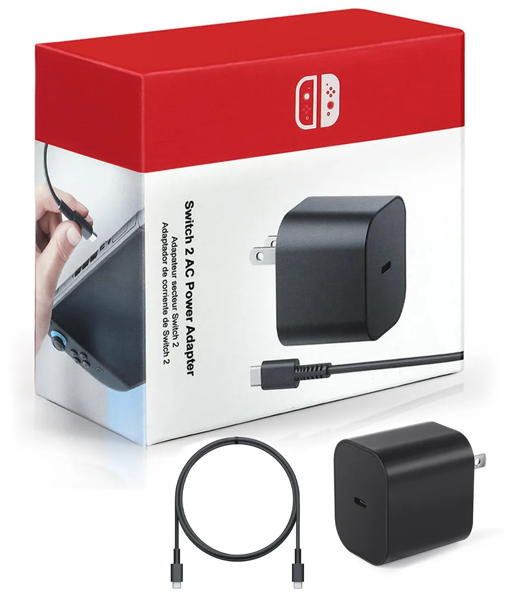 Compact 60W USB-C power adapter with 5ft detachable cable, matte plastic finish