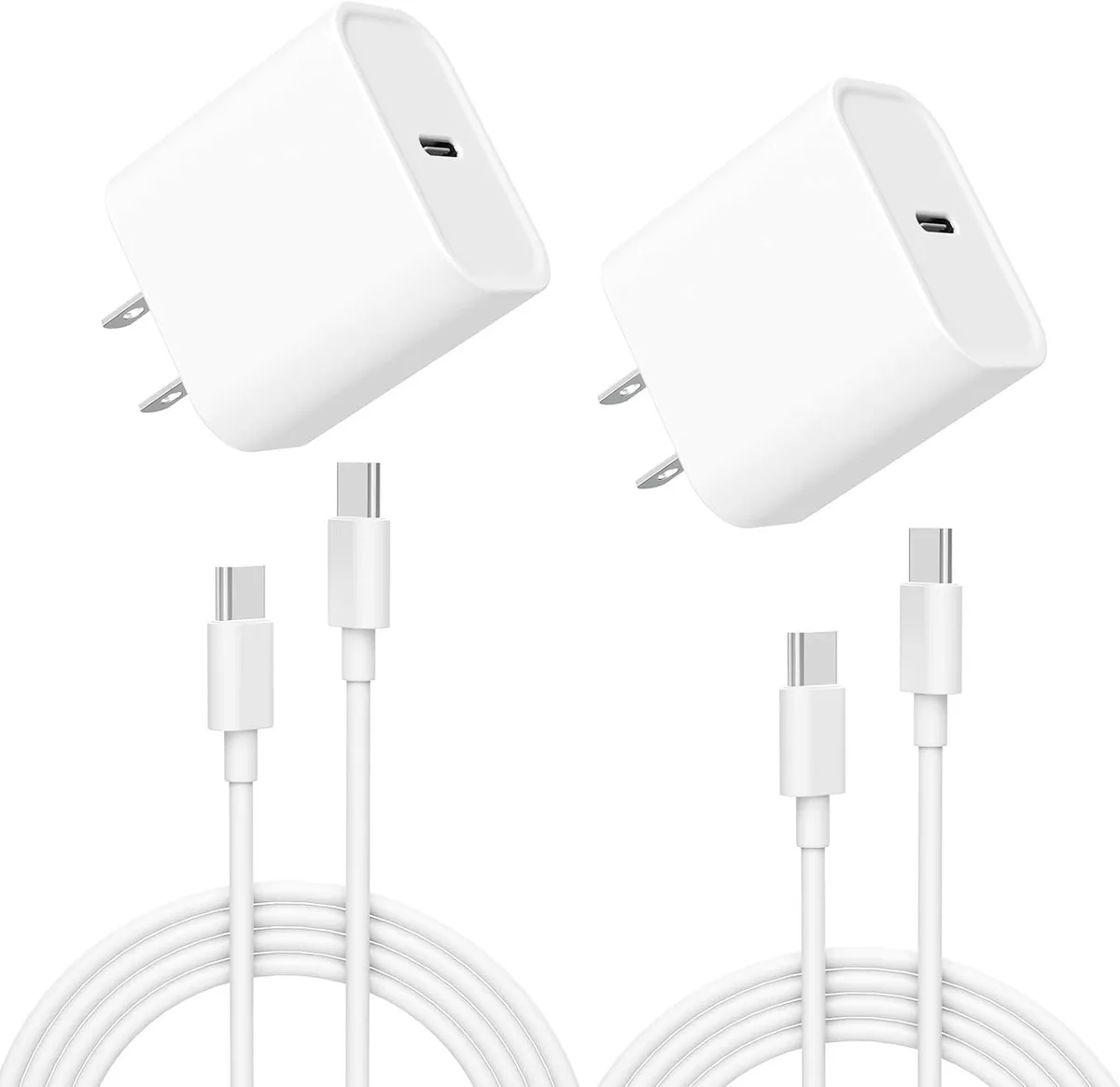 Elestur Elestur 20W USB-C Charger 2-Pack with 6ft Cables — product photo