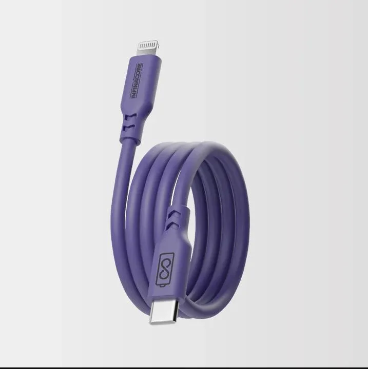 InfinaCore InfinaCore Silicone Lightning Cable 60W USB-C Purple — product photo