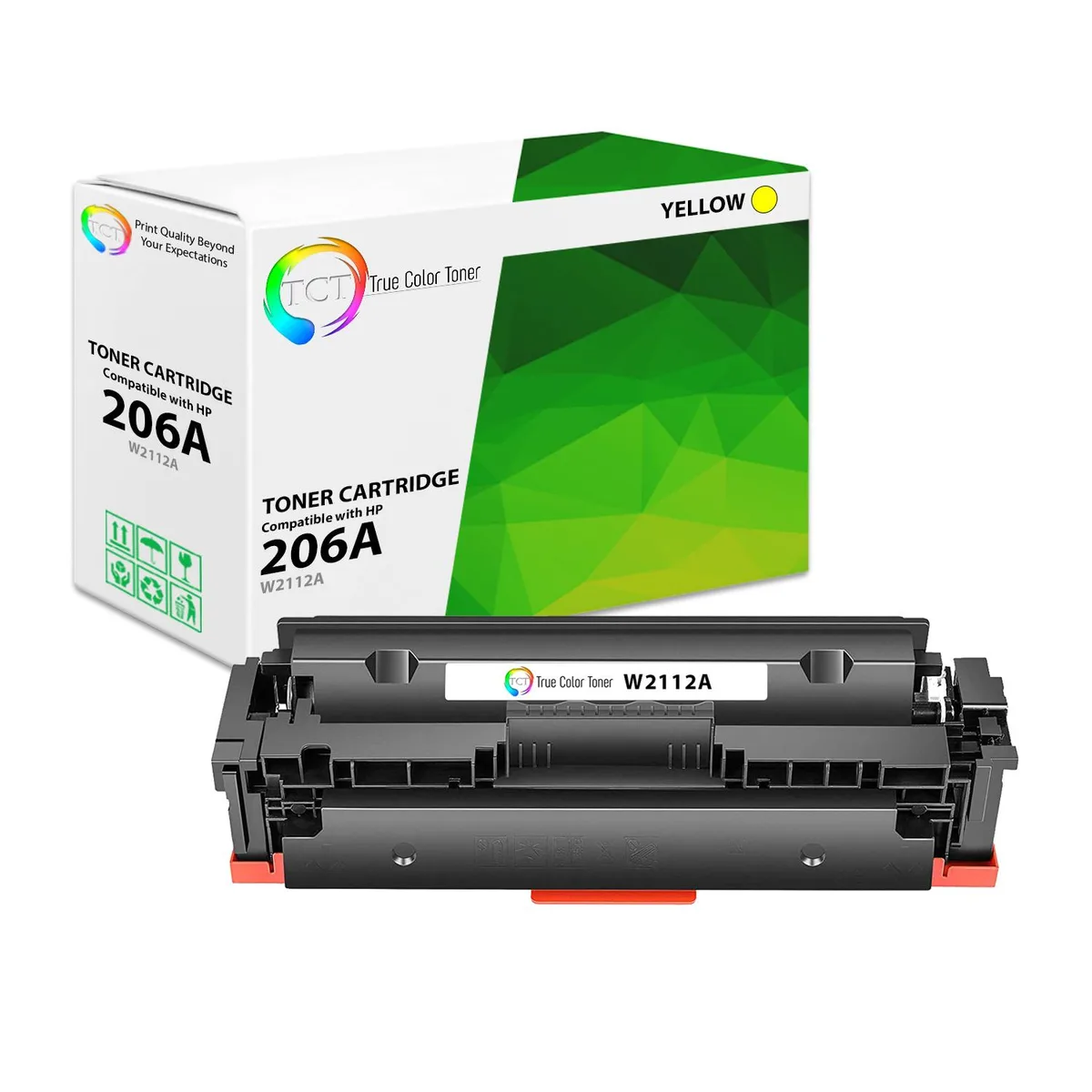 True Color Toner True Color Toner 206A Yellow Toner Cartridge W2112A 1250 Pages — product photo