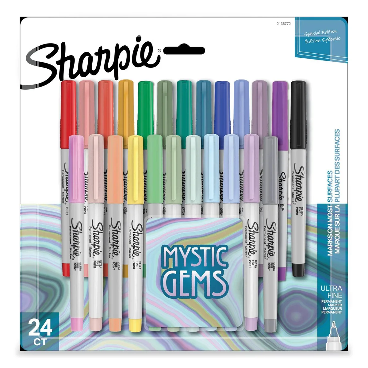 Newell Rubbermaid Newell Rubbermaid 2136772 Mystic Gems Markers Ultra-Fine Needle Tip Assorted 24/Pack — product photo