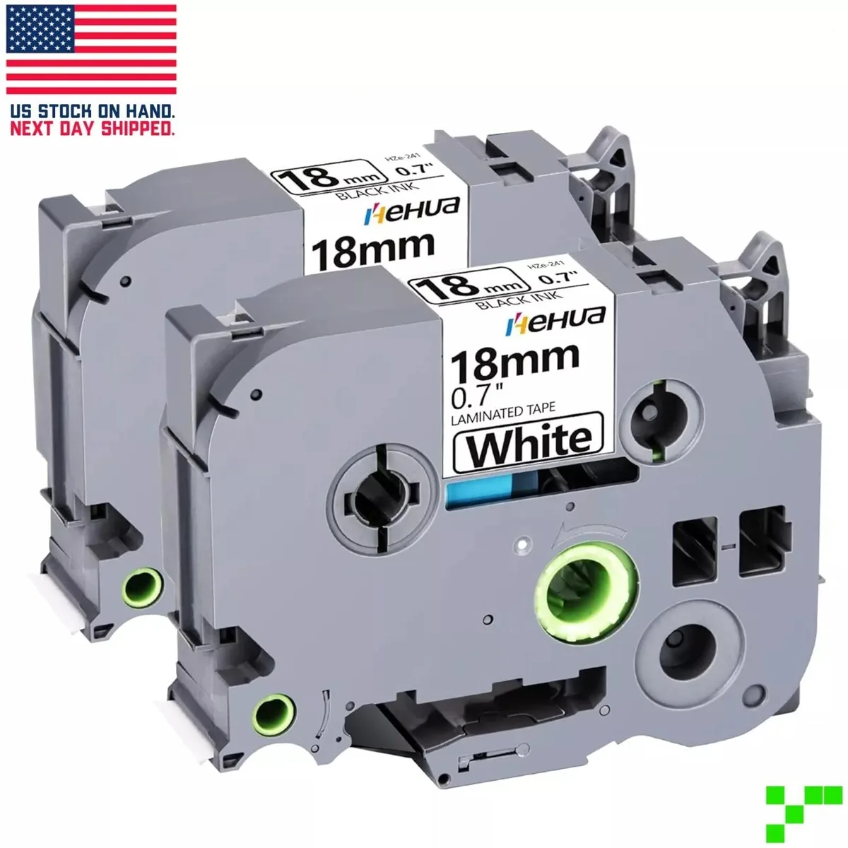WUQ WUQ TZe-241 18mm Black on White Label Tape 4-Pack — product photo