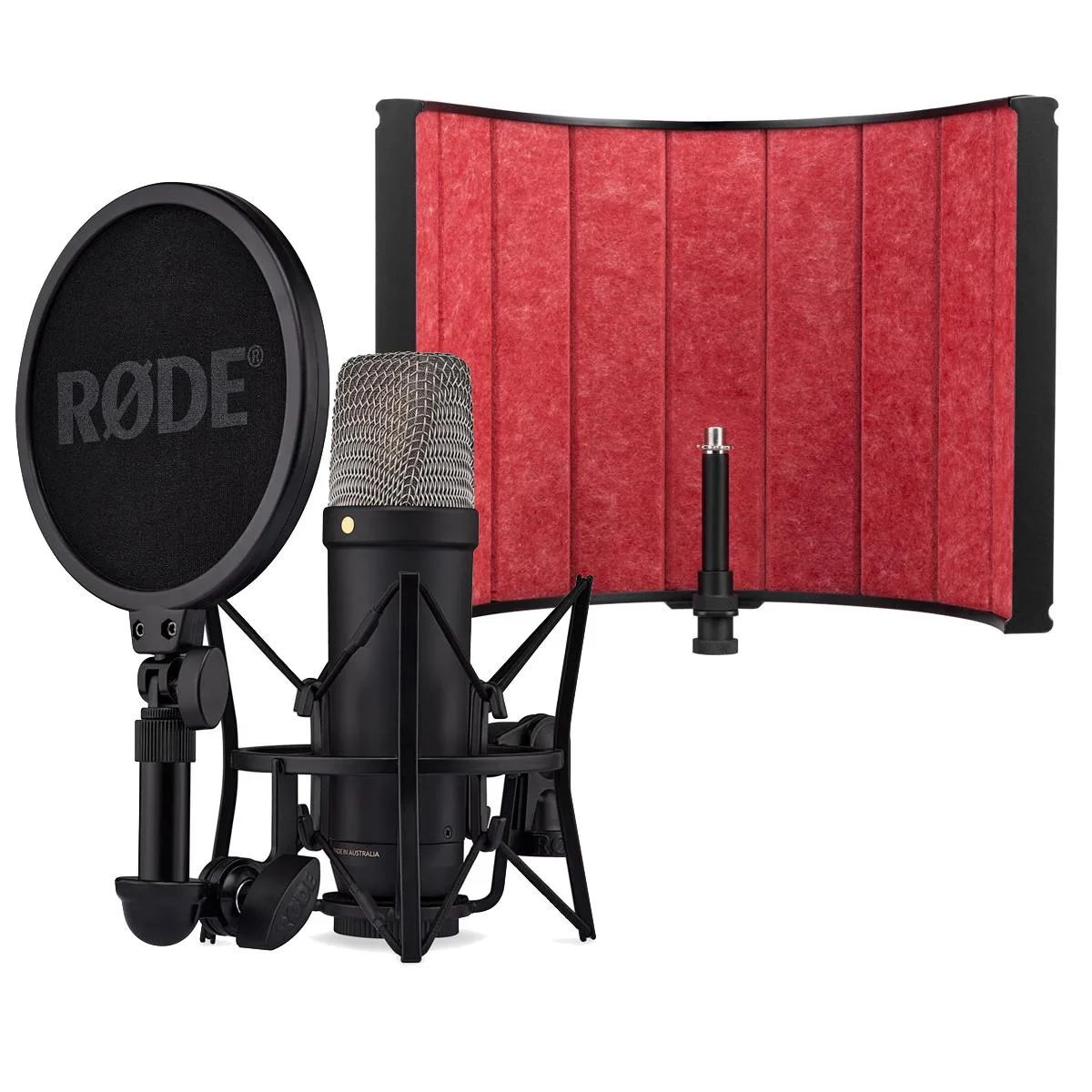 RODE Microphone RODE Microphone NT1 5th Generation Hybrid Studio Condenser, Black, Bundle with Studio Isolation Filter — product photo