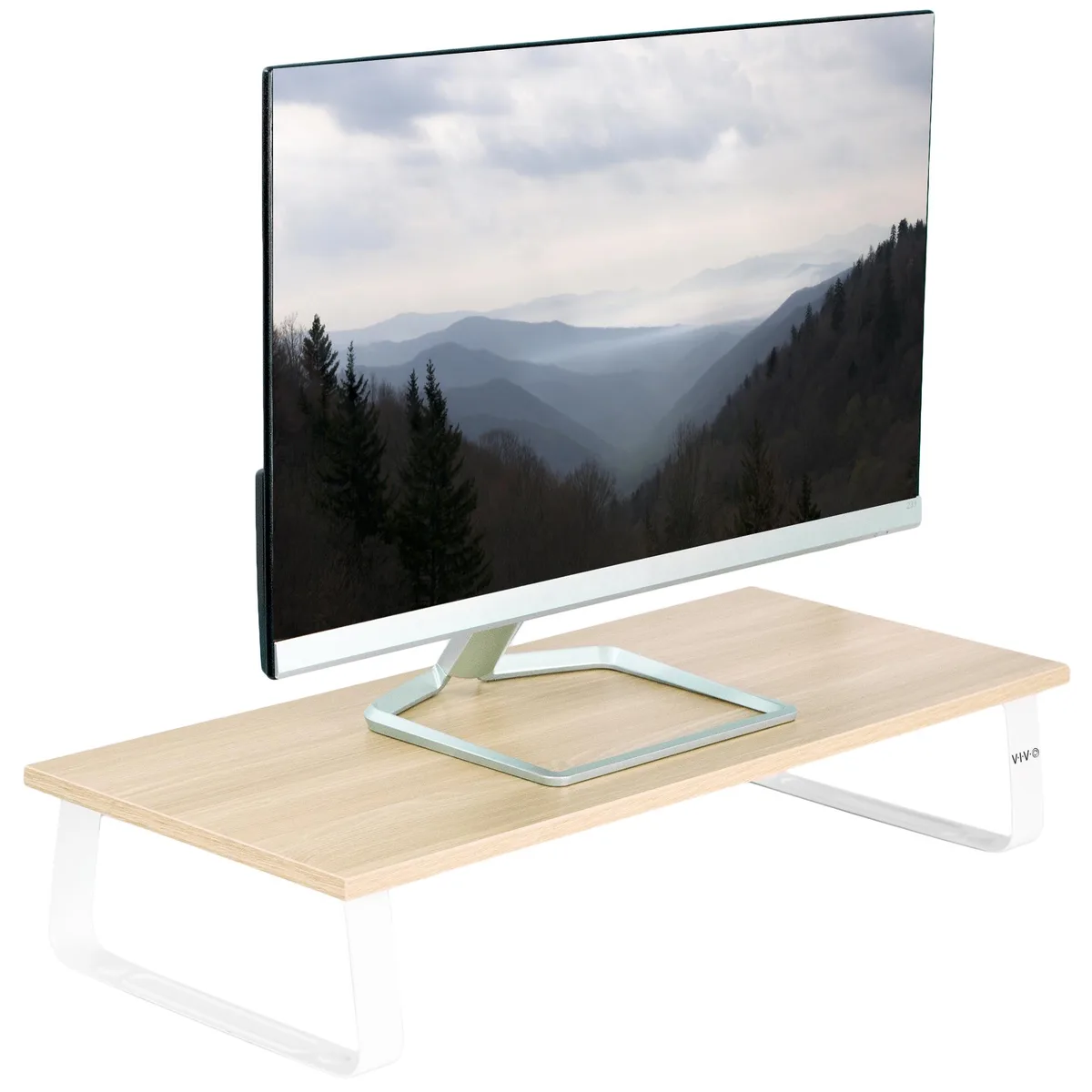 VIVO VIVO 24" Monitor Riser Light Wood White 44 lbs — product photo