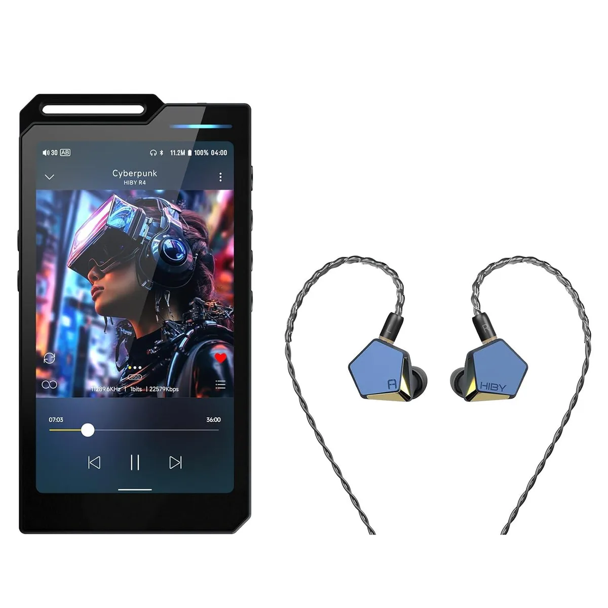 LORDWORLD LORDWORLD Hiby R4 MP3 player with FAUDIO Project Ace IEMs — product photo