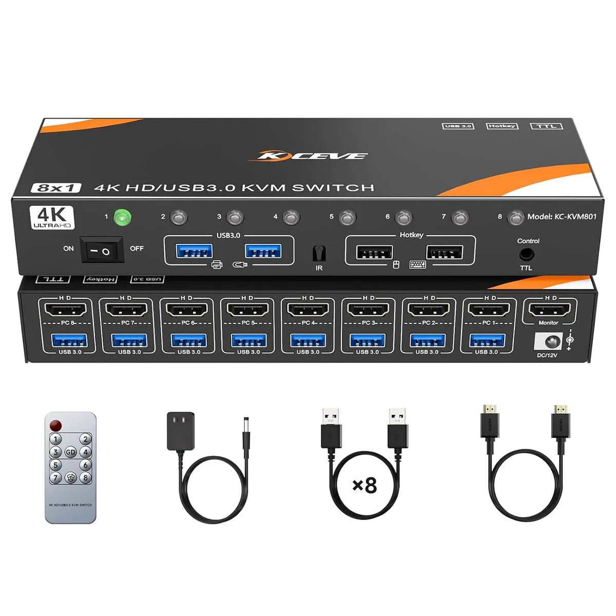SMA SMA KVM801 8-Port HDMI KVM Switch 4K@60Hz USB 3.0 — product photo
