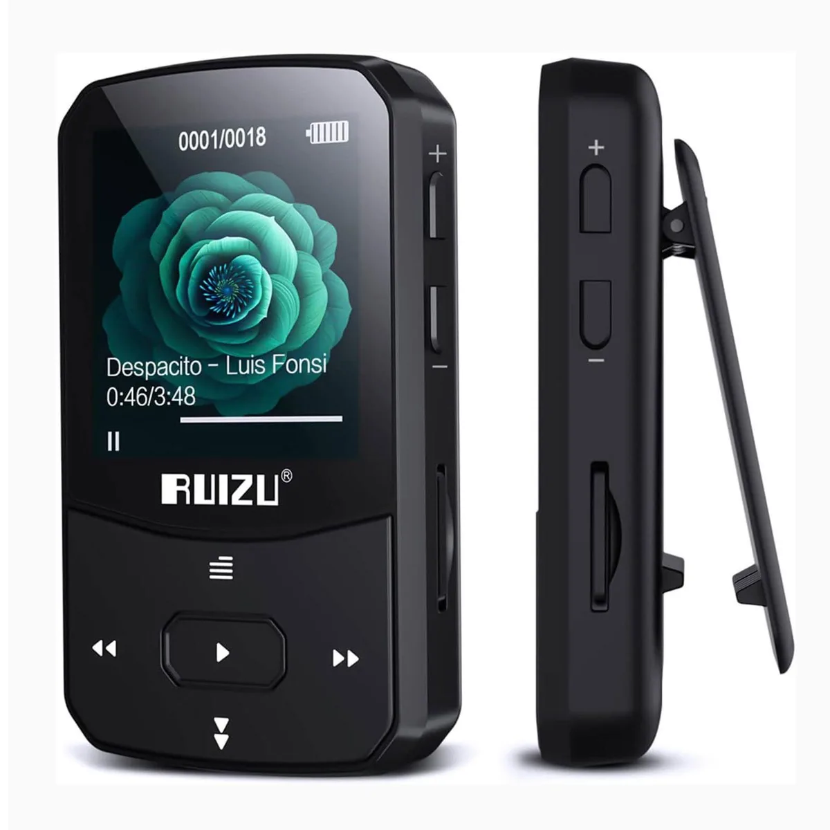  RUIZU 64GB Clip MP3 Player Bluetooth 5.3 Black — product photo