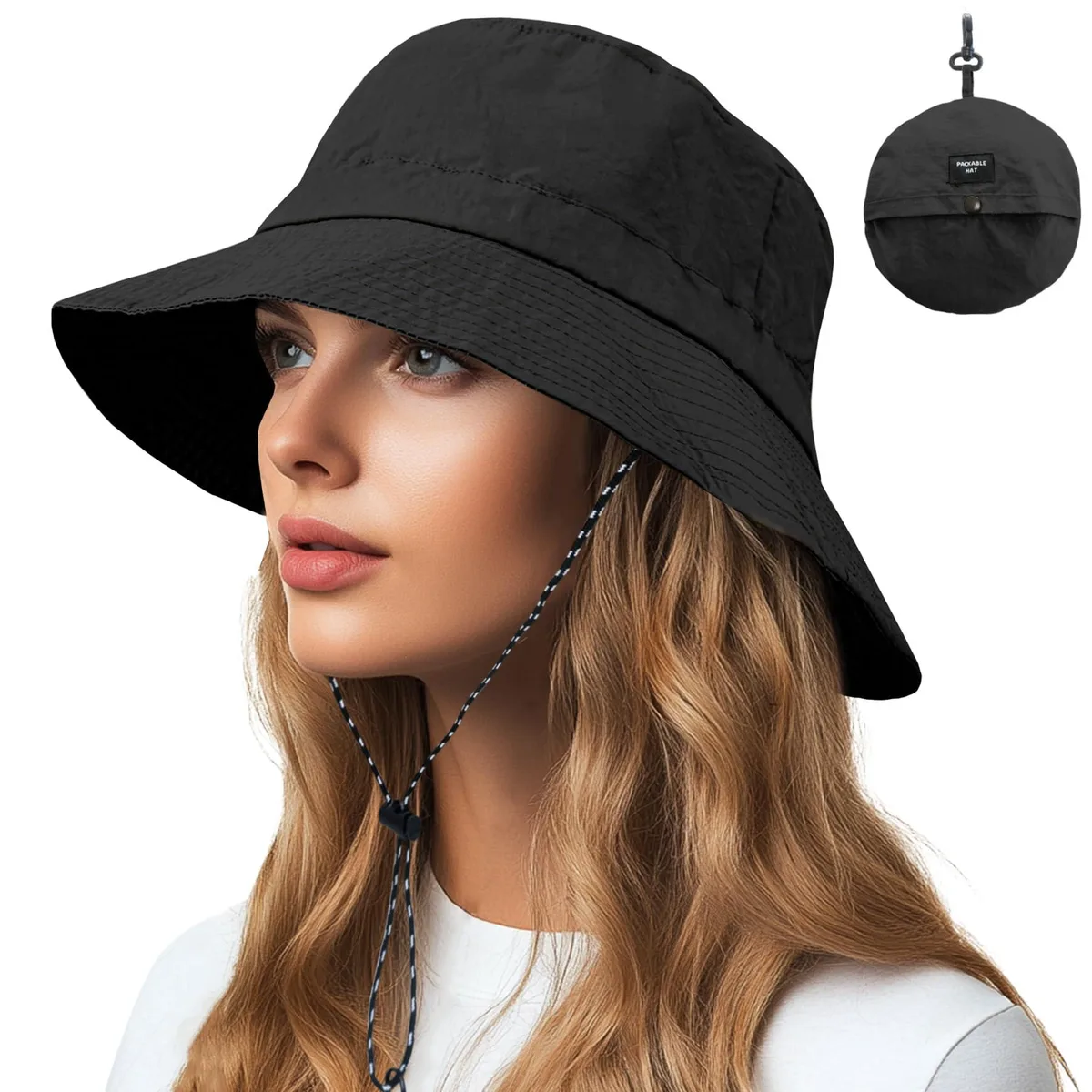  Sun Bucket Hat Black QQ241011-YFM-11215BK-1 — product photo