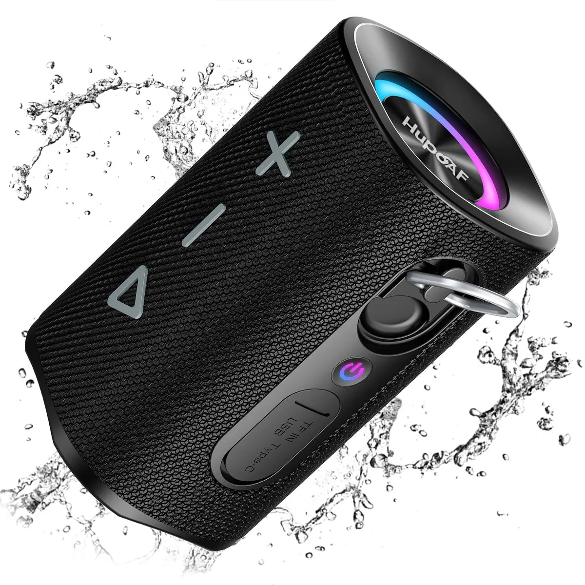  Hupoaf V119 Portable Bluetooth Speaker 30W IPX7 66ft Bluetooth 5.3 Classic Black — product photo