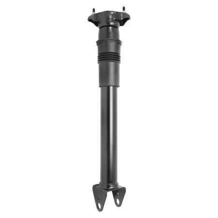Silver metal rear shock absorber cylinder with mounting eyelets and piston rod