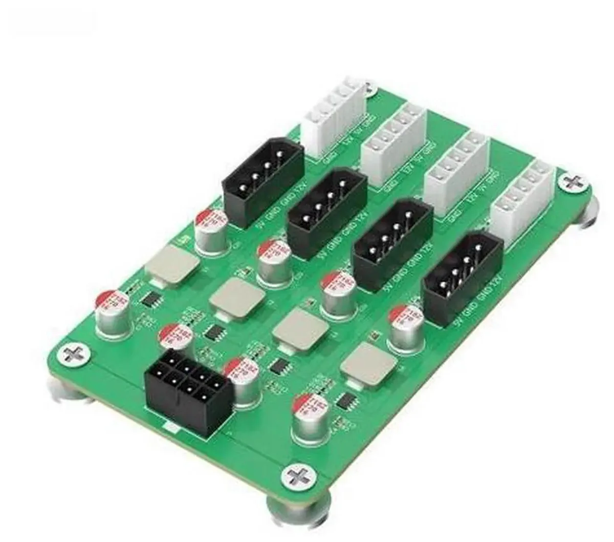 SMUGDESK SMUGDESK ATX 6/8Pin 12V to 5V 12V Breakout Board 4x 4PIN 4x 5PIN SATA HDD power adapter — product photo